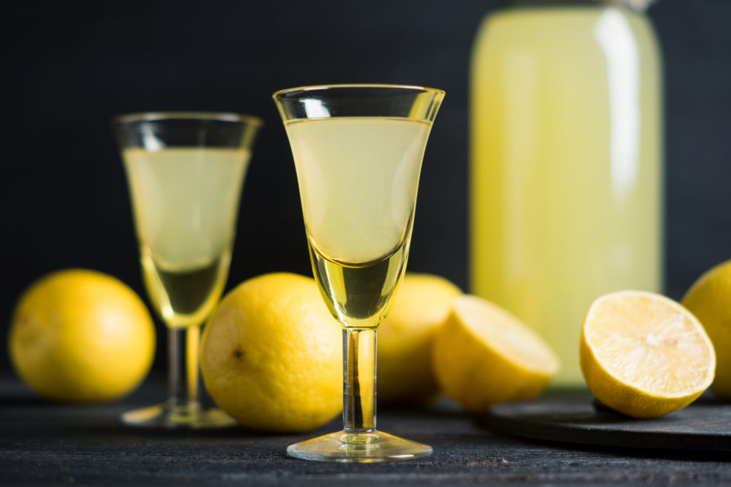 Two glasses of limoncello 
