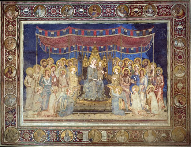 Maestà by Simone Martini in the Palazzo Pubblico in Siena: Public Domain