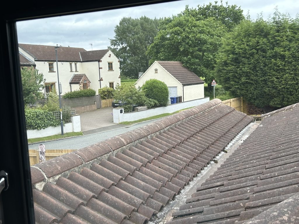 View of houses and treets over a rooftop at The Writers Retreat in Yorkshire where I spent most of my time writing