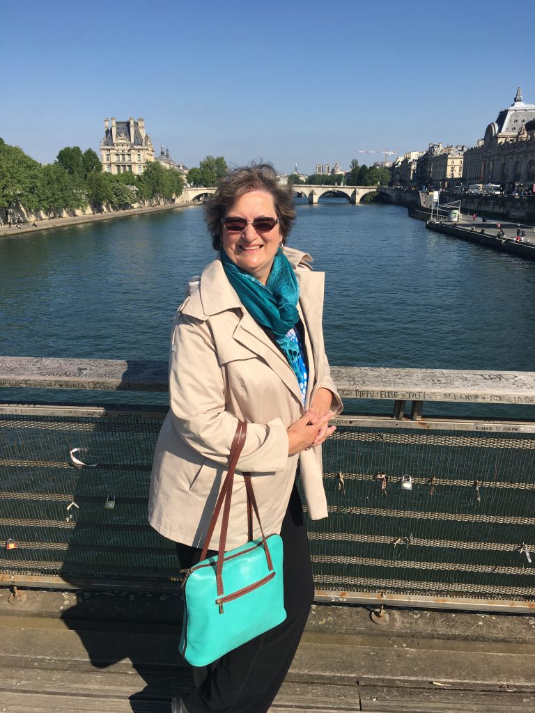 Carol Cram in Paris on a sunny day in May