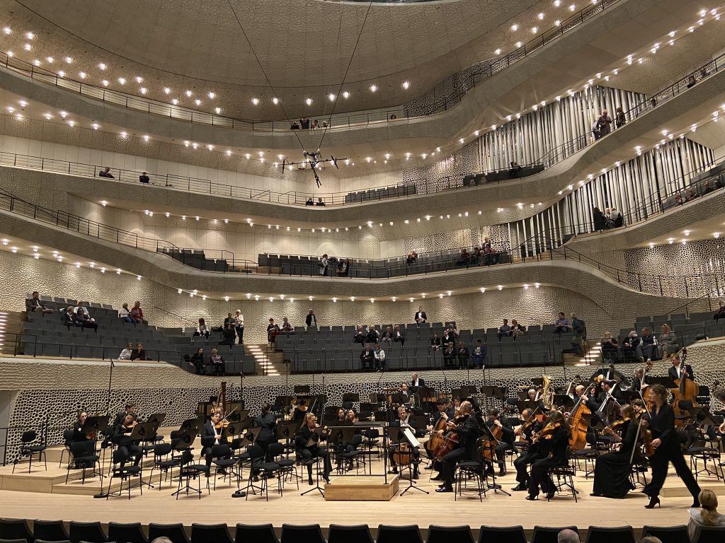 Interior of the Elbphilharmonie concert hall in Hamburg