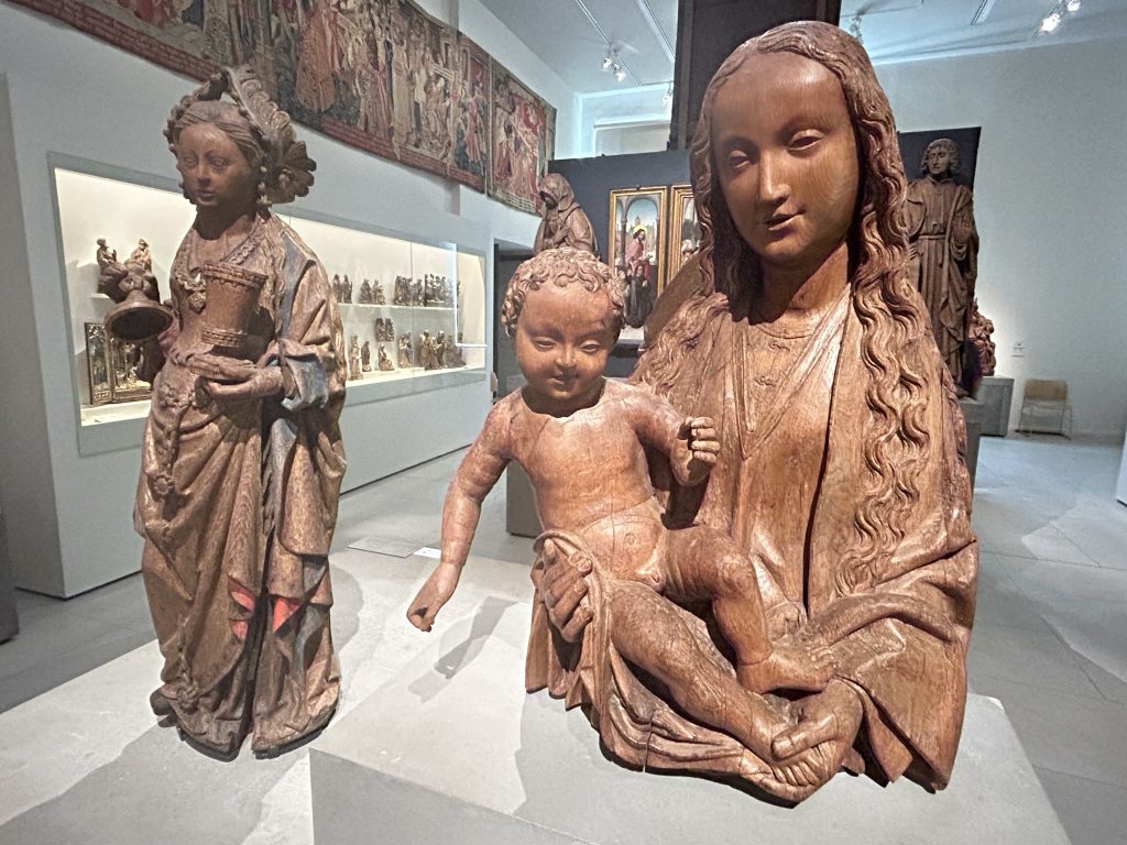 Medieval wood sculpture at the Cluny Museum in Paris