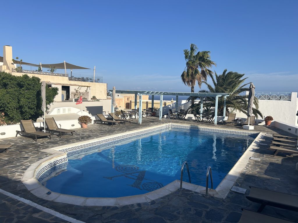 Pool at the Aethrio Sunset Village in Oia