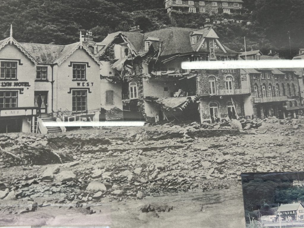 Flood Damage in Lynmouth Harbour on a Rabbie’s tour of southwest England