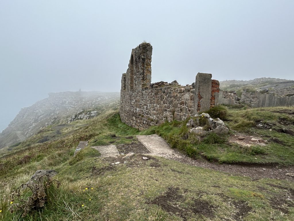 View of ruined tin mine at Botallack on a Rabbie’s tour of southwest England