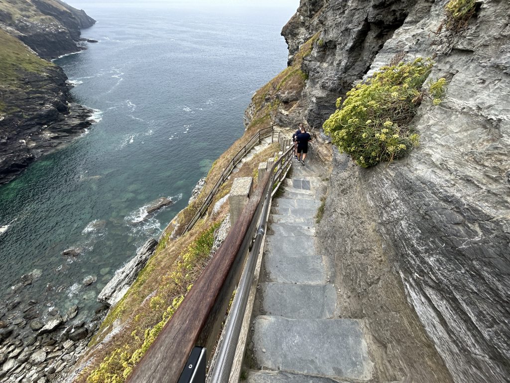 Steps down from Tintagel Castle on a Rabbie’s tour of southwest England