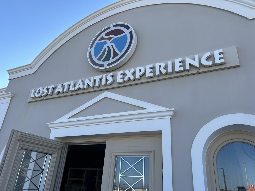 The exterior of the Lost Atlantis Experience on Santorini