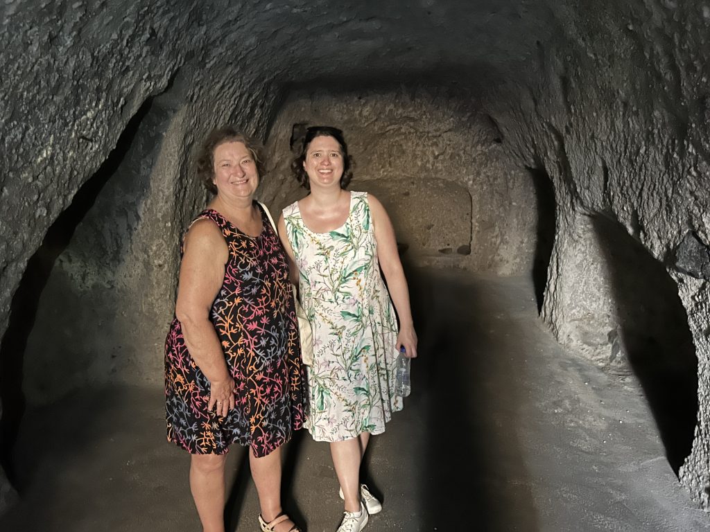 The interior of a Santorini cave that was once inhabited