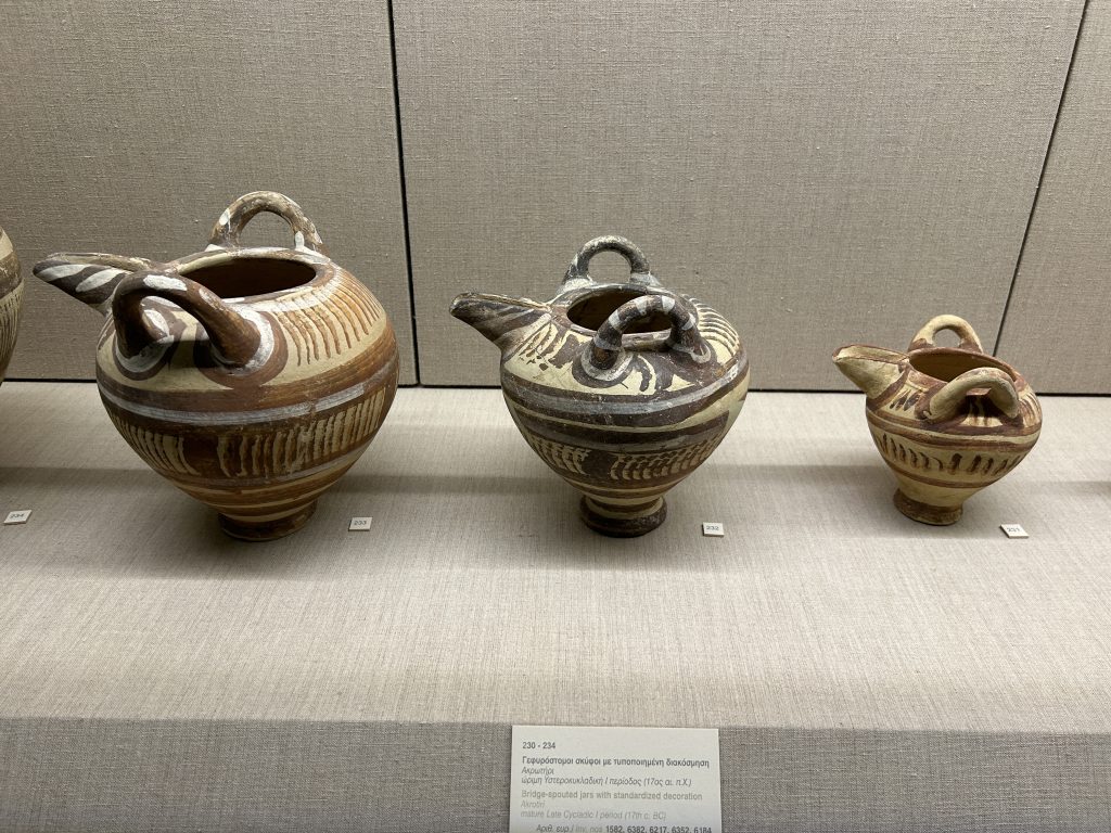 Pottery in Archeological Museum in Fira on Santorini