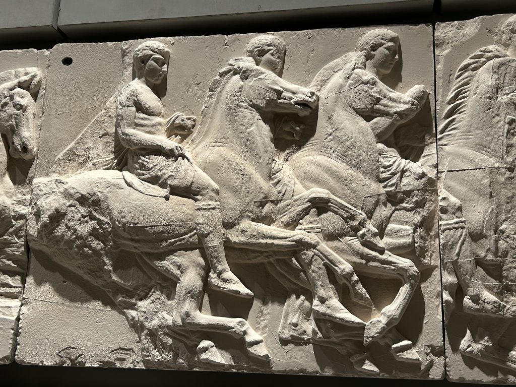 Portion of the frieze exhibited in the Acropolis Museum in Athens