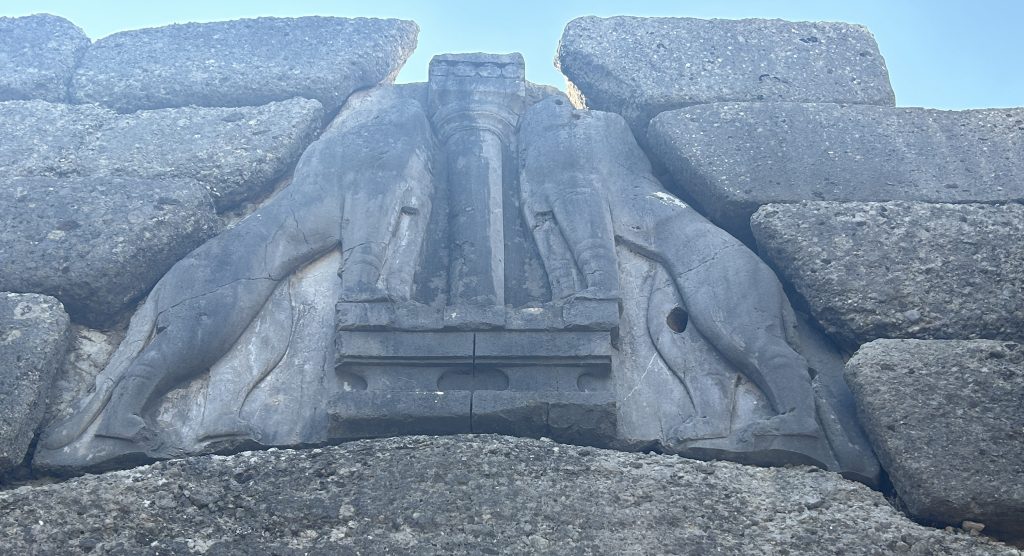 The famous Lions Gate at the palace of Mycenae in Greece