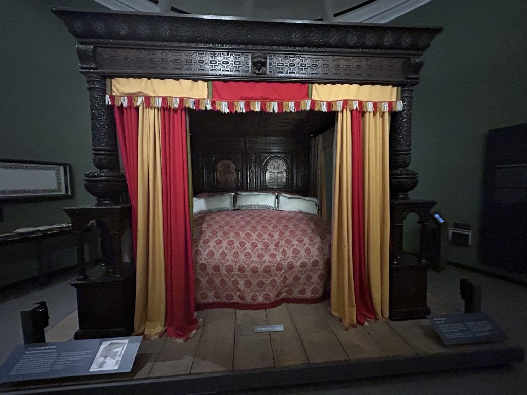 The Great Bed of Ware displayed in the Victoria and Albert Museum in London