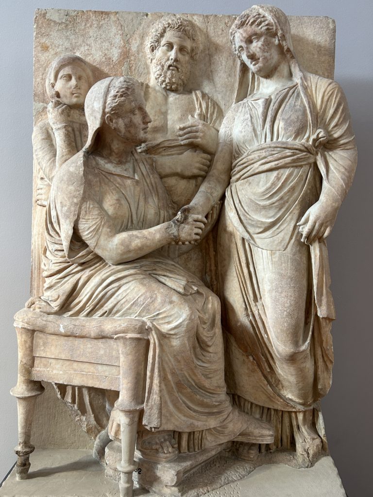 Group of sculptured figures at the National Archeological Museum in Athens