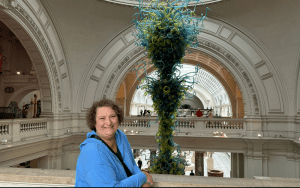 Carol Cram at the V & A Museum in London