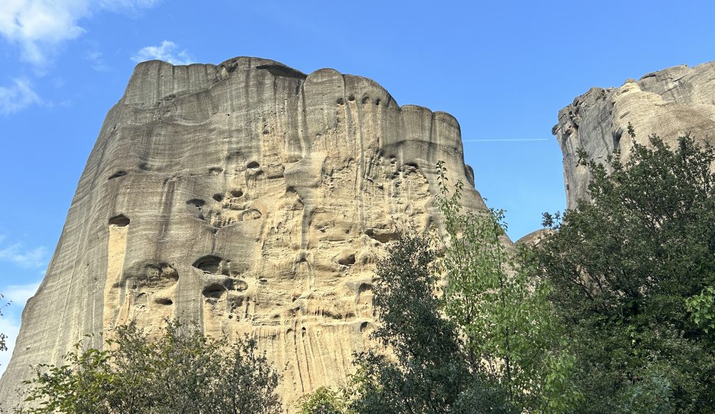 Caves where early holy men lived in Meteora